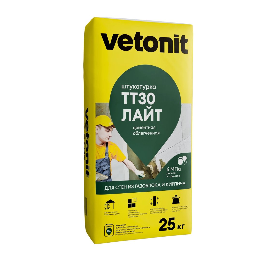 Штукатурка цементная Vetonit TT30 light