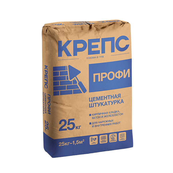 Штукатурка цементная Крепс Профи 25 кг- nav