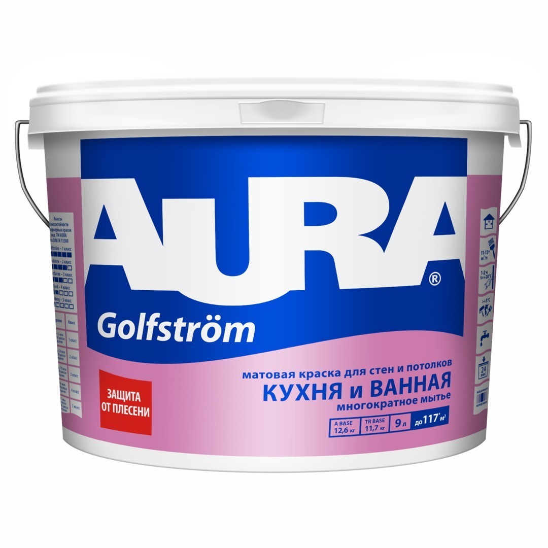 Краска AURA GOLFSTROM моющаяся для