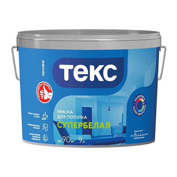 Краска водно-дисперсионная для потолка Текс