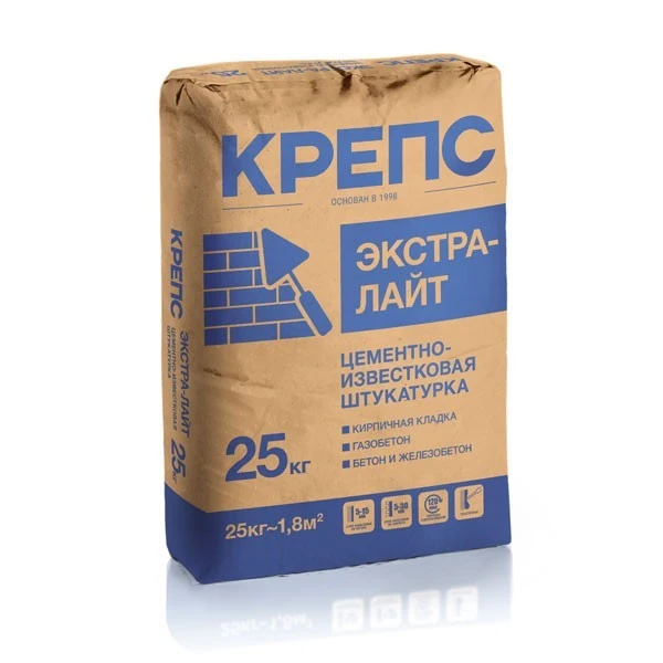 Штукатурка цементно-известковая Крепс Экстра Лайт