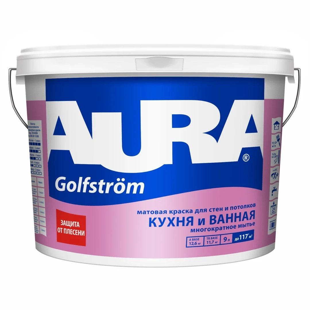 Краска AURA GOLFSTROM моющаяся для